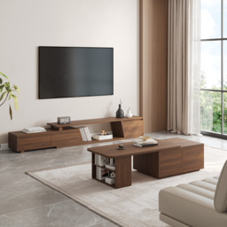 Fero Walnut Extendable TV Stand with 3 Drawers(180 - 280 cm) - thumbnail 4