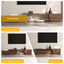 Fero Walnut Extendable TV Stand with 3 Drawers(180 - 280 cm) - thumbnail 9