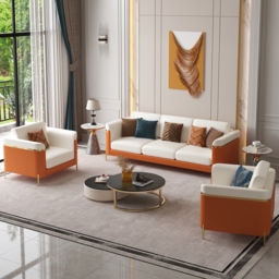 3 PCS Vertex Sofa Set with Chair Modern Living Room Sofa Set with Cushion