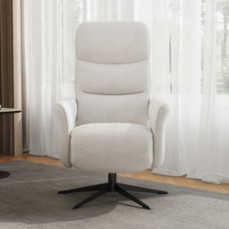 Modern Power Recliner White Chenille Velvet Accent Chair with 360° Swivel - thumbnail 7