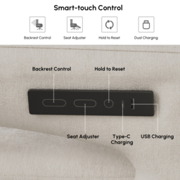 Modern Power Recliner White Chenille Velvet Accent Chair with 360° Swivel - thumbnail 9