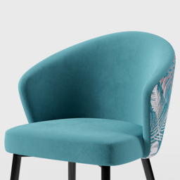 Set of 6 Velvet Dining Chairs Upholstered Modern Greenish Blue Dining Room Chairs with Arm - thumbnail 8