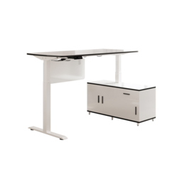 L Shaped Executive Office Desk Standing Desktop with 3 Doors & Drawer White Office Furniture Right Hand  (1600mm) - thumbnail 9