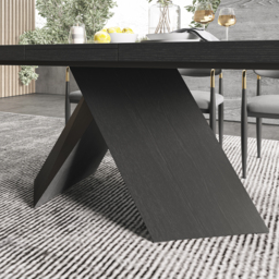 2000mm-2400mm Farmhouse Extendable Black Dining Table Seats 6-8 - thumbnail 8