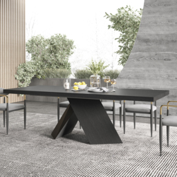 2000mm-2400mm Farmhouse Extendable Black Dining Table Seats 6-8 - thumbnail 6