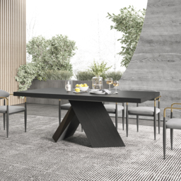 2000mm-2400mm Farmhouse Extendable Black Dining Table Seats 6-8 - thumbnail 7