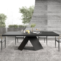 2000mm-2400mm Farmhouse Extendable Black Dining Table Seats 6-8 - thumbnail 4