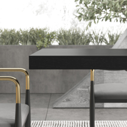 2000mm-2400mm Farmhouse Extendable Black Dining Table Seats 6-8 - thumbnail 9