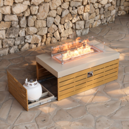 "Tevara Outdoor 47"" Propane Smokeless Aluminium Rectangular Fire Pit Table in Sand" - thumbnail 8