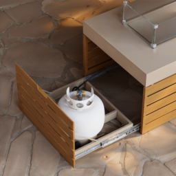"Tevara Outdoor 47"" Propane Smokeless Aluminium Rectangular Fire Pit Table in Sand" - thumbnail 9
