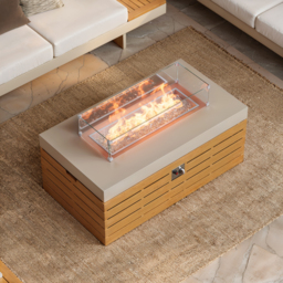 "Tevara Outdoor 47"" Propane Smokeless Aluminium Rectangular Fire Pit Table in Sand" - thumbnail 6