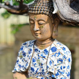 Outdoor Garden Sleeping Buddha Statue Flower Pot Planter Magnesium Oxide Sculpture Decor - thumbnail 6