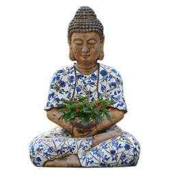 Outdoor Garden Sleeping Buddha Statue Flower Pot Planter Magnesium Oxide Sculpture Decor - thumbnail 7