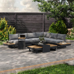 Tevara Outdoor Teak & Aluminium Solar Side Table (43 cm) - thumbnail 5