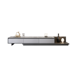 "Fero Modern Black Extendable Stone & Wood TV Stand with 3 Drawers Up to 120""" - thumbnail 7