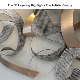 1200mm Large Modern 3D Metal Wall Decor Abstract Geometric Overlapping Art Living Room - thumbnail 9