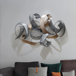 1200mm Large Modern 3D Metal Wall Decor Abstract Geometric Overlapping Art Living Room - thumbnail 4