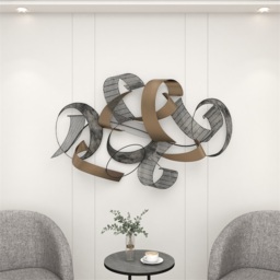 1200mm Large Modern 3D Metal Wall Decor Abstract Geometric Overlapping Art Living Room - thumbnail 5