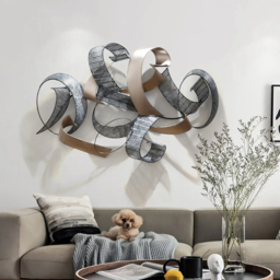 1200mm Large Modern 3D Metal Wall Decor Abstract Geometric Overlapping Art Living Room
