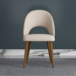 6-Pieces Modern Dining Chairs Cotton and Linen Upholstery Sand - thumbnail 5