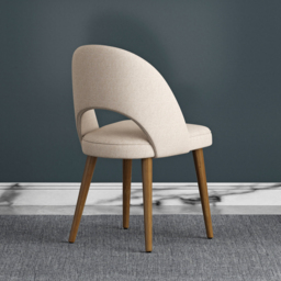 6-Pieces Modern Dining Chairs Cotton and Linen Upholstery Sand - thumbnail 6