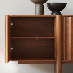 200 cm Solid Wood TV Stand Mid Century Modern Media Console with Storage in Walnut - thumbnail 9