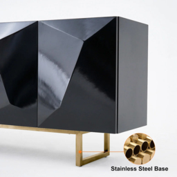 1800mm Modern Blcak&Yellow Sideboard Kitchen Cabinet with djustable Shelves - thumbnail 6