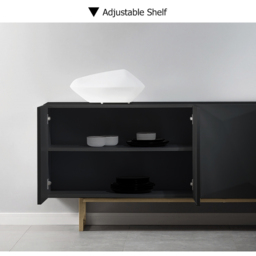 1800mm Modern Blcak&Yellow Sideboard Kitchen Cabinet with djustable Shelves - thumbnail 4