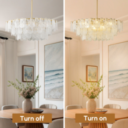 Cloude 100 cm 12-Light Glass Chandelier with Bulbs & Adjustable Height - thumbnail 9