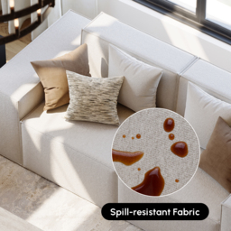 2200mm 2PCS Minimalist Beige Modular Anti-scratch Performance Velvet Sectional Sofa for Living Room with pillow - thumbnail 6