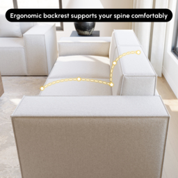 2200mm 2PCS Minimalist Beige Modular Anti-scratch Performance Velvet Sectional Sofa for Living Room with pillow - thumbnail 9
