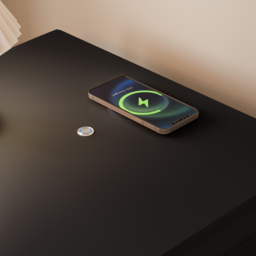 Modern Nightstand  off-white with 3-drawers and  LED and USB charging function - thumbnail 8