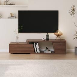 Storage Modern Walnut Wood TV Stand Brown Countryside 120 cm Floor-standing TV Unit with 3 Drawers