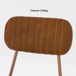 Modern Dining Chairs Faux Leather Upholstered Brown Metal Frame Set of 2 Dining Room Chairs - thumbnail 5