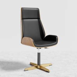 Black Leather Modern Home Office Chair Upholstered High Back Executive Chair - thumbnail 9