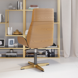 Black Leather Modern Home Office Chair Upholstered High Back Executive Chair - thumbnail 8