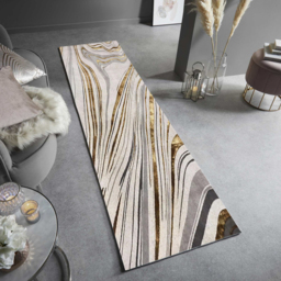 600mm X 2400mm Luxury abstract Runner Washable Rug with Marble Pattern Carpet for Hallway & Kitchen - thumbnail 5