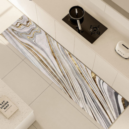 600mm X 2400mm Luxury abstract Runner Washable Rug with Marble Pattern Carpet for Hallway & Kitchen - thumbnail 1