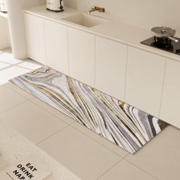 600mm X 2400mm Luxury abstract Runner Washable Rug with Marble Pattern Carpet for Hallway & Kitchen - thumbnail 2