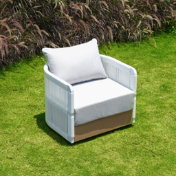 Costra Garden Aluminium & Rope Weave Swivel Lounge Chair in White, Set of 2 - thumbnail 4