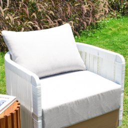 Costra Garden Aluminium & Rope Weave Swivel Lounge Chair in White, Set of 2 - thumbnail 6