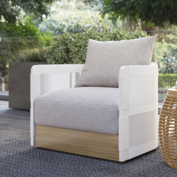 Costra Garden Aluminium & Rope Weave Swivel Lounge Chair in White, Set of 2 - thumbnail 9