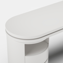 Modern 150 cm L-Shaped Matte Warm White Rotating Executive Desk with Storage Drawers - thumbnail 8