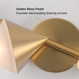 5-Light Modern Gold Bathroom Vanity LED Wall Light Fixtures with White Shade - thumbnail 7