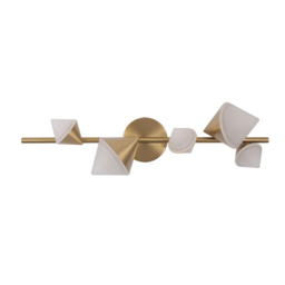 5-Light Modern Gold Bathroom Vanity LED Wall Light Fixtures with White Shade - thumbnail 6