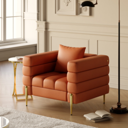 Performance Leather Accent Chair Modern Modular Armchair