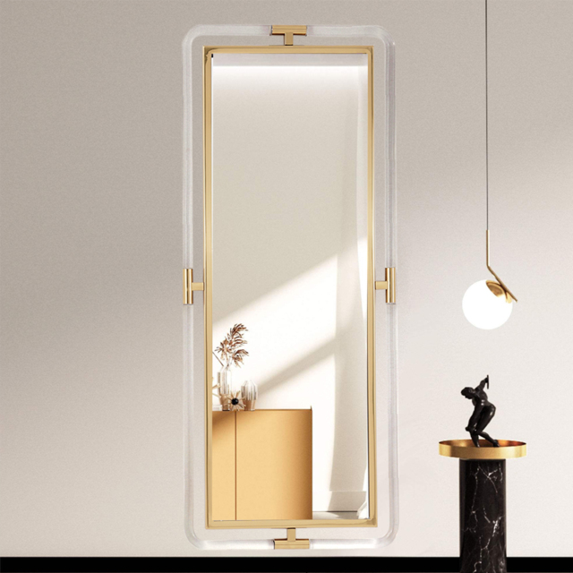 1200mm Modern Gold Full Length Large Long Wall Mirror Decor Acrylic & Metal Frame - image 1