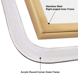 1200mm Modern Gold Full Length Large Long Wall Mirror Decor Acrylic & Metal Frame - thumbnail 5