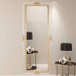 1200mm Modern Gold Full Length Large Long Wall Mirror Decor Acrylic & Metal Frame - thumbnail 3