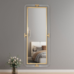 1200mm Modern Gold Full Length Large Long Wall Mirror Decor Acrylic & Metal Frame - thumbnail 2